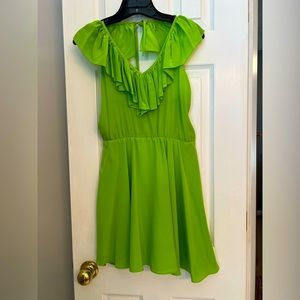 Amanda Uprichard Silk Chartuse Mini Green Dress SZP